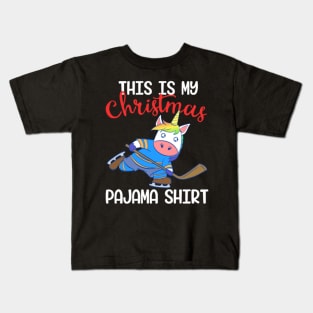 Unicorn This Is My Pajama Shirt Christmas Design Kids T-Shirt
